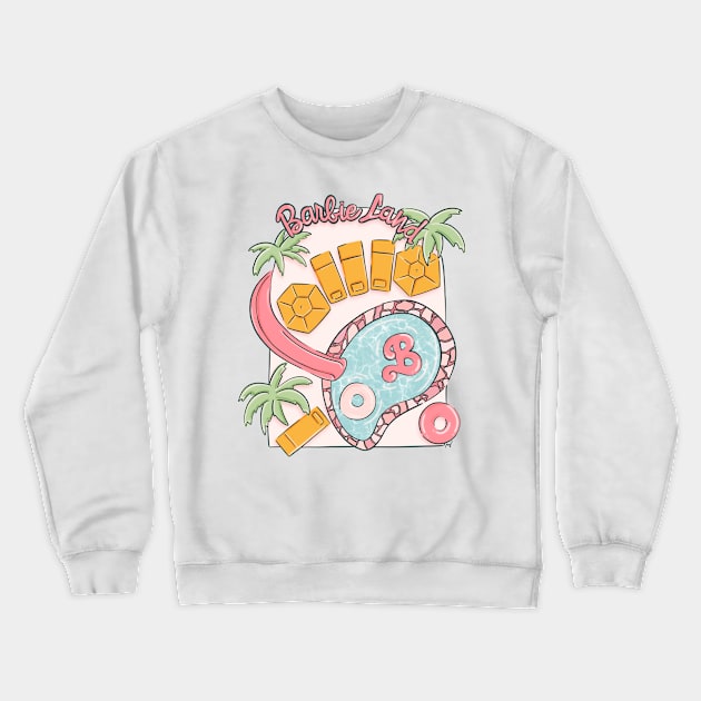 Barbie Land Pool Party Crewneck Sweatshirt by Taylor Thompson Art